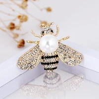 gold colors cute insect bee brooch czech drill pin for women girl jewelry bride wedding formal occasions bee brooches
