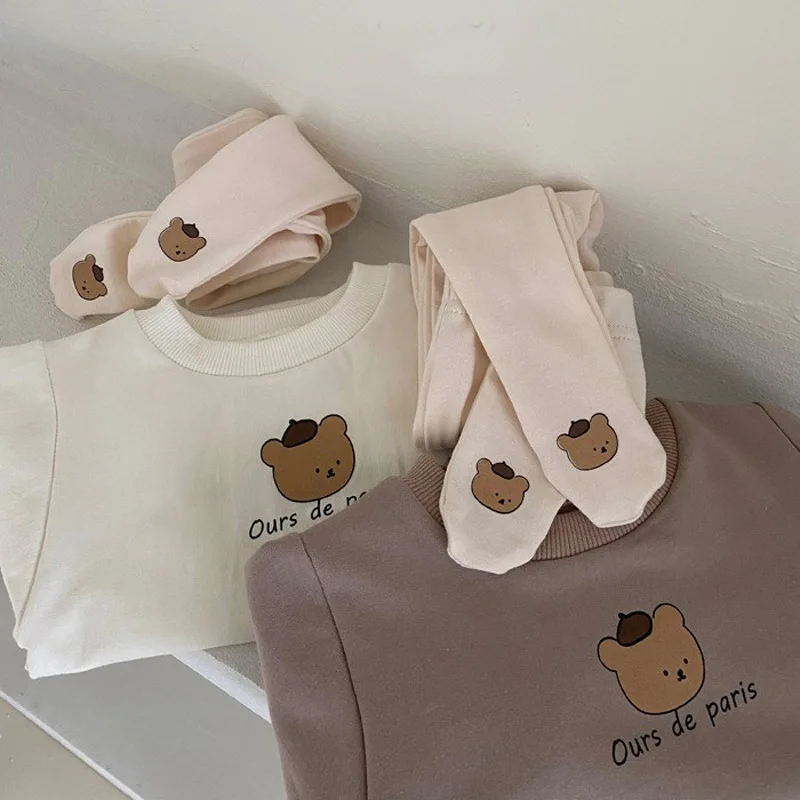 

Koodykids New Spring Baby Girl Boy Bodysuits Toddler Boy Rompers Vintage Bear Printed Rompers Autumn Long Sleeve Clothes 2021