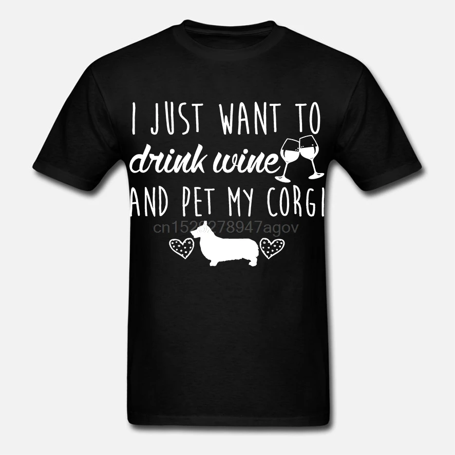 Я просто хочу пить вино и питомца рубашка Моя Корги для собаки корги