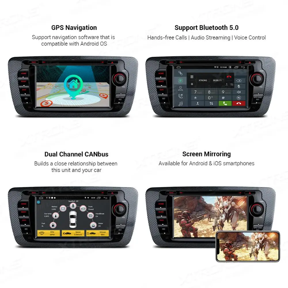 XTRONS 7 &quotAndroid Q DSP радио GPS RCA Автомобильный DVD плеер для Seat Ibiza MK4 6J SportCoupe Ecomotive Cupra 2009