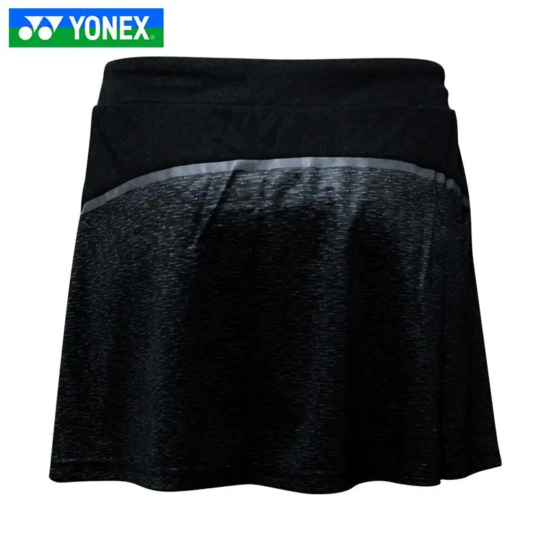 Yonex Женская юбка для бадминтона дышащая удобная быстросохнущая Женская Спортивная Короткая юбка для соревнований по фитнесу - Цвет: Черный