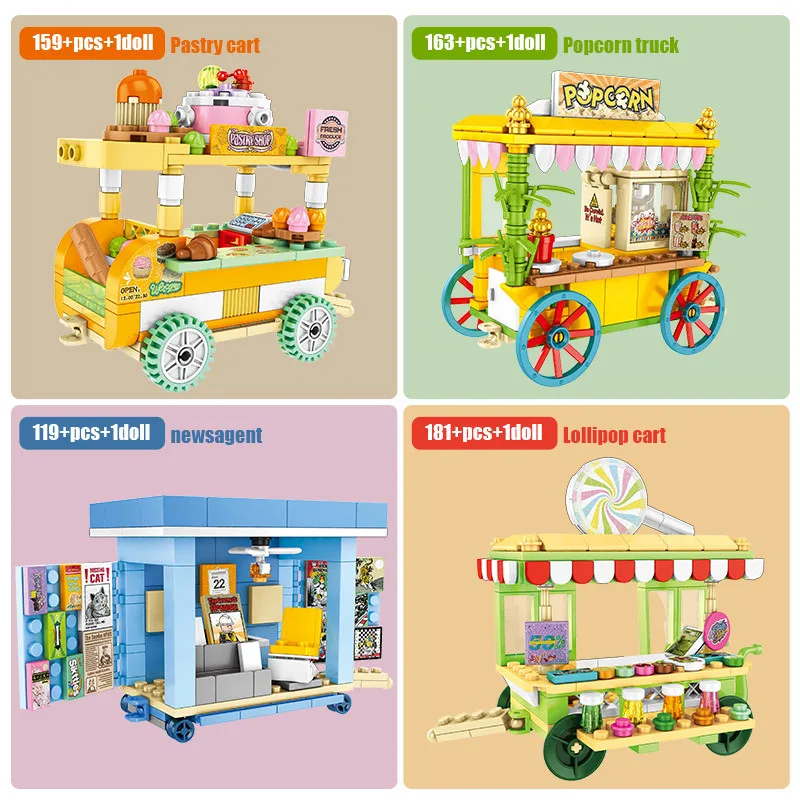 

Building blocks City Street View series children's puzzle hand-assembled toys small particle building blocks compatible