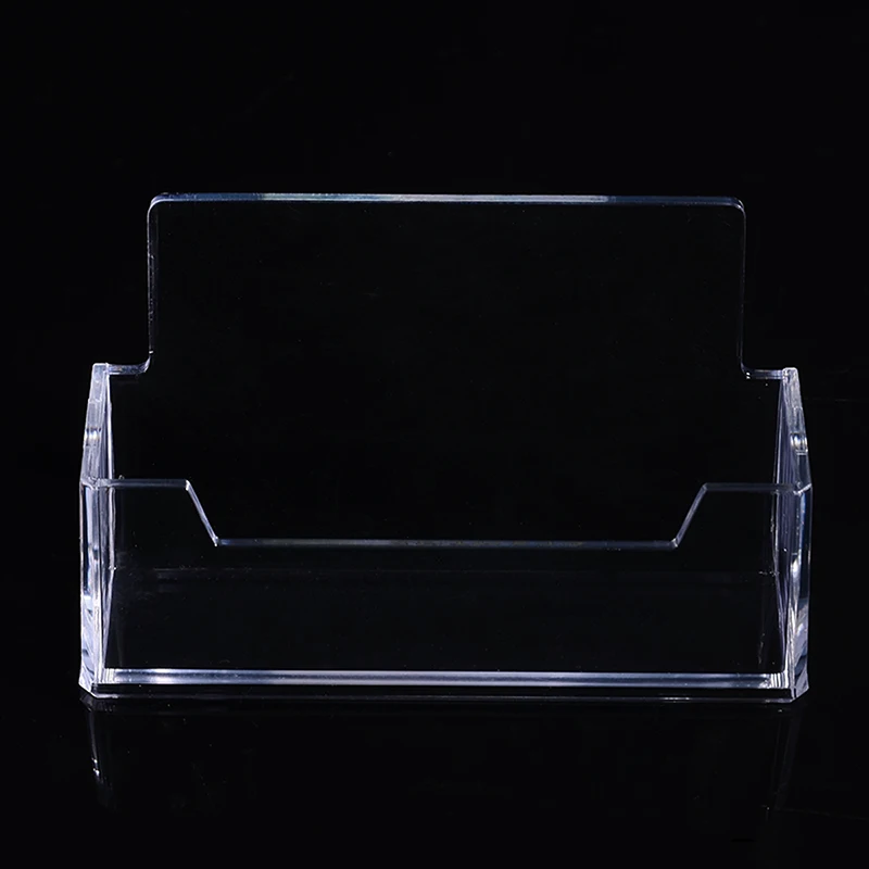 

Single Office Business Card Holder Desktop Display Card Stand Acrylic Desk Shelf Box Organizer For Office Storage Tool