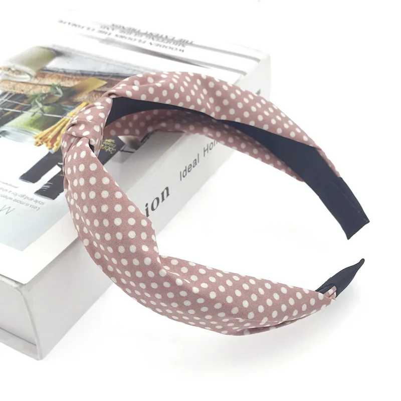 Ins знаменитостей модная в горошек с бантом для волос эластичная повязка на голову