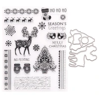 christmas series metal cutting dies and clear stamp set for diy scrapbooking photo album decoretive embossing stencial
