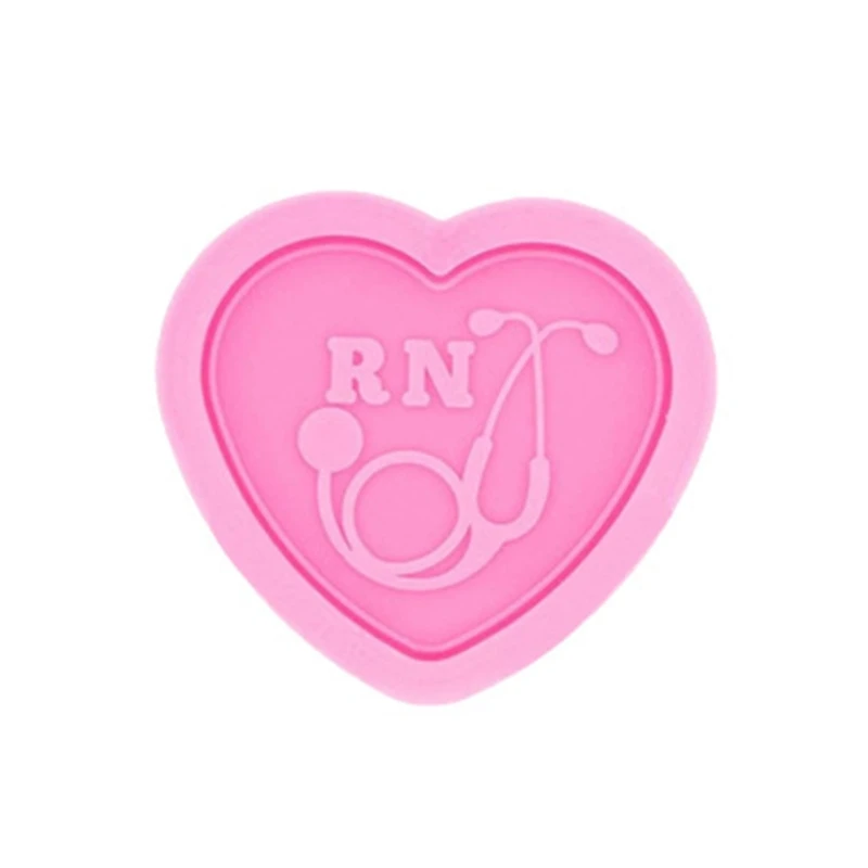 

3Pcs Crystal Epoxy Resin Mold Nurse Shirt Love Heart Stethoscope Keychain Mould