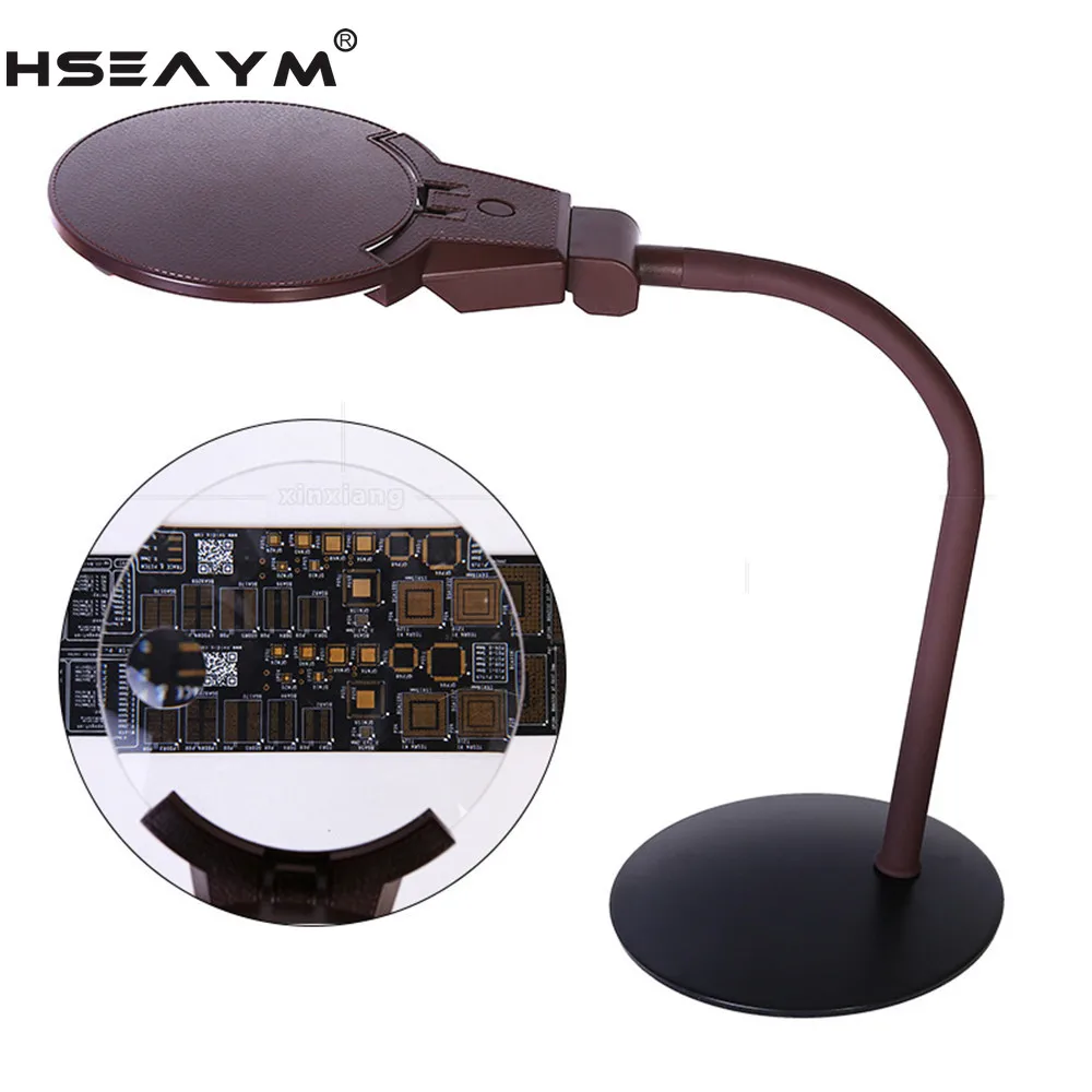 2 светодиодный светильник Настольная Лупа увеличительное стекло лупа