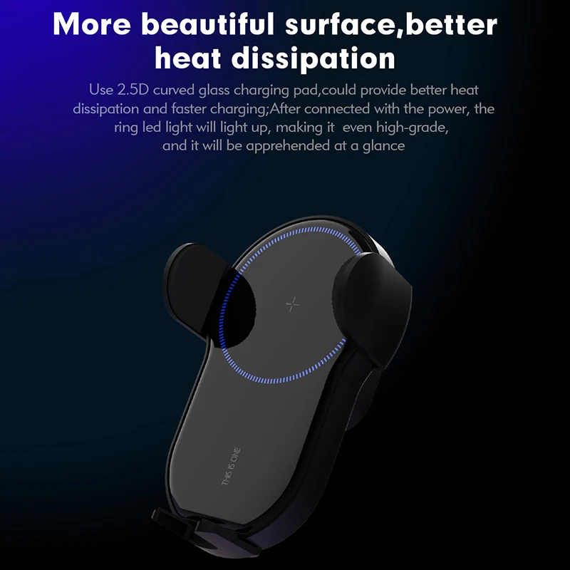 Автомобильное беспроводное зарядное устройство с автоматическим зажимом для