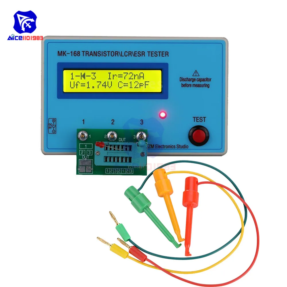Diymore MK 168 тестер транзисторов диодный Триод сопротивление емкости RLC L C R NPN PNP MOS
