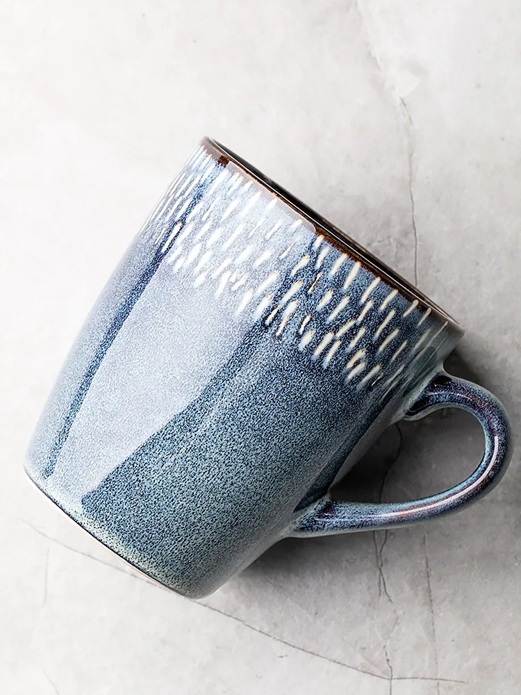 Керамическая кофейная дорожная кружка в стиле ретро с крышкой чашка для