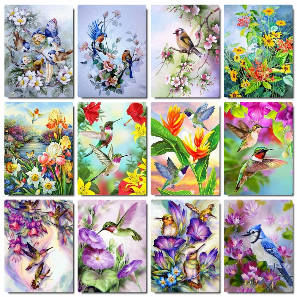 

Картина по номерам HUACAN, Настенная картина с изображением птиц, животных, уникальный подарок, ручная роспись, для декора детской комнаты
