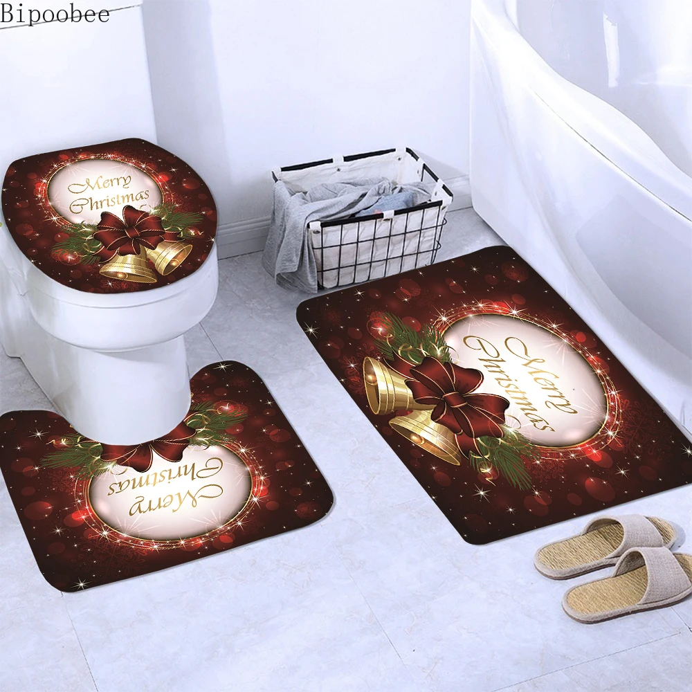 Счастливого Рождества Ванная комната комплект принт снеговик Дед Мороз Санта
