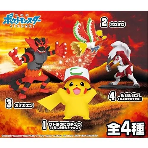 TAKARA TOMY подлинный Покемон Пикачу сжигание Lycanroc Ho-Oh милая фигурка модель игрушки -