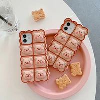 for iphone 6 7 8 plus x xr xs max 11 2 13 pro max mini 3d cute cartoon bear soft silicone case phone shockproof back cover shell
