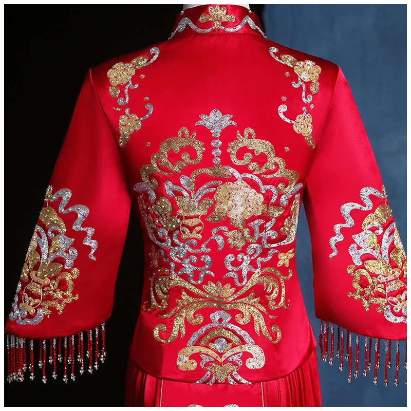 Женское традиционное платье Cheongsam длинное китайское свадебное элегантные