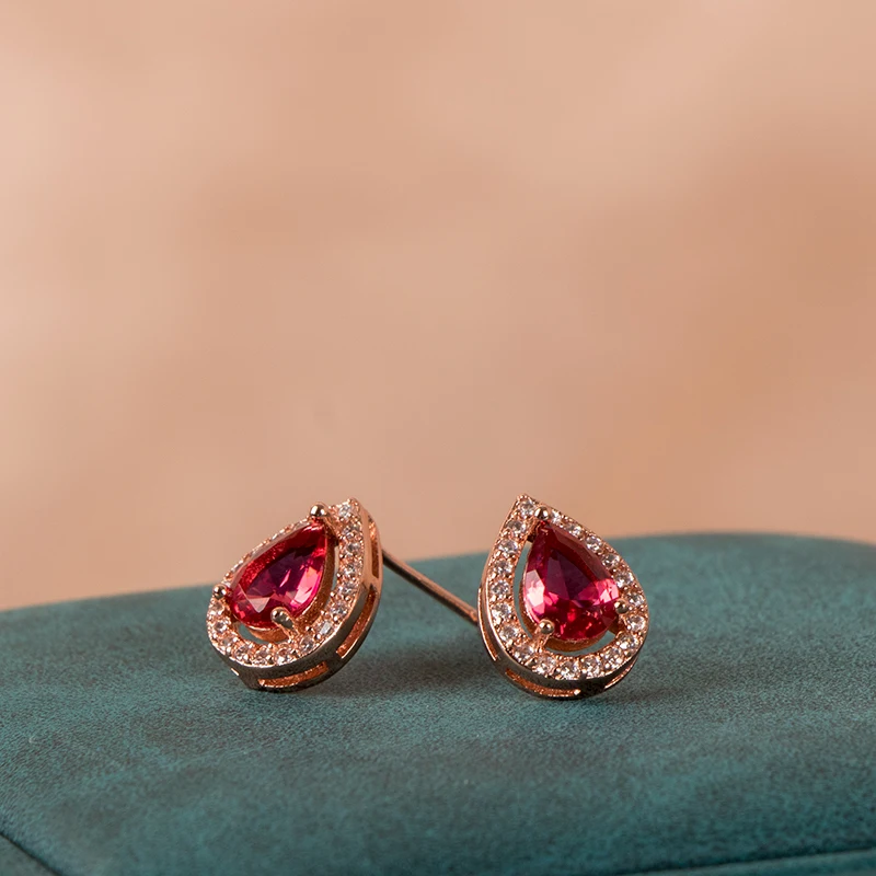 

Cellacity Women Stub Earring With Red Ruby gemstone silver 925 jewelry Wedding Party Fine jewelry gift for women wholesale