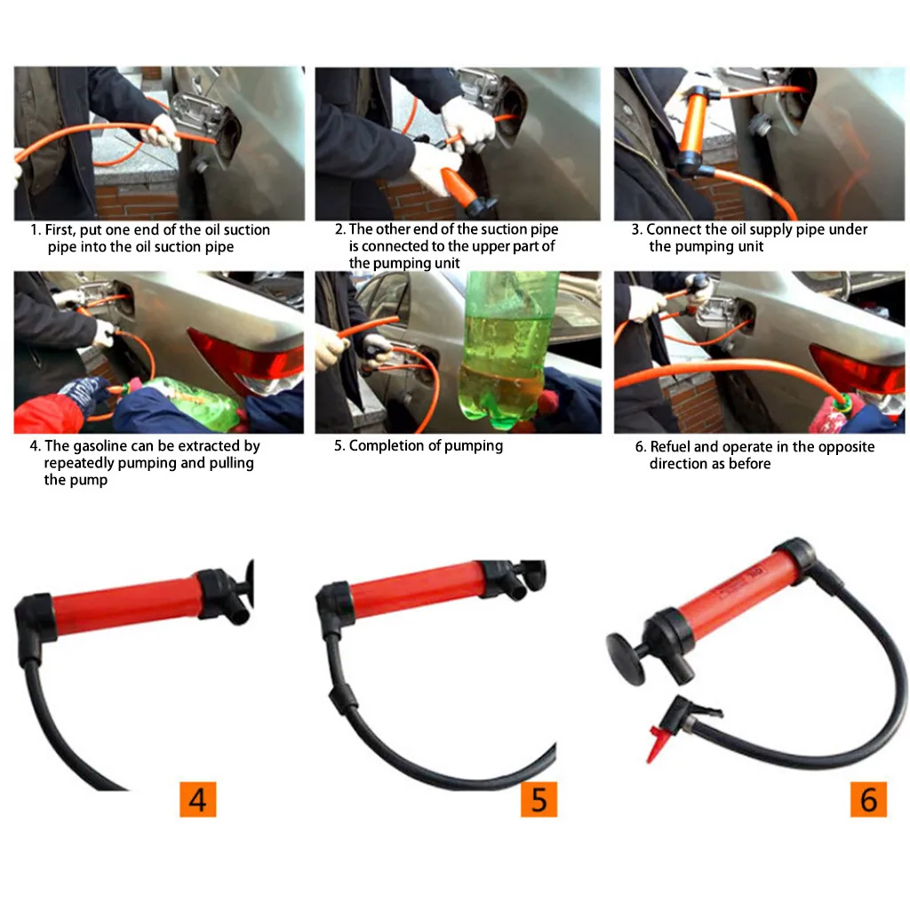Портативный Ручной Масляный сифон автомобильный шланг экстрактор топлива и газа