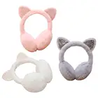 Милые плюшевые наушники, обогреватель, повязка на голову, складные наушники, уютные модные зимние наушники на новый год, для девочек и женщин