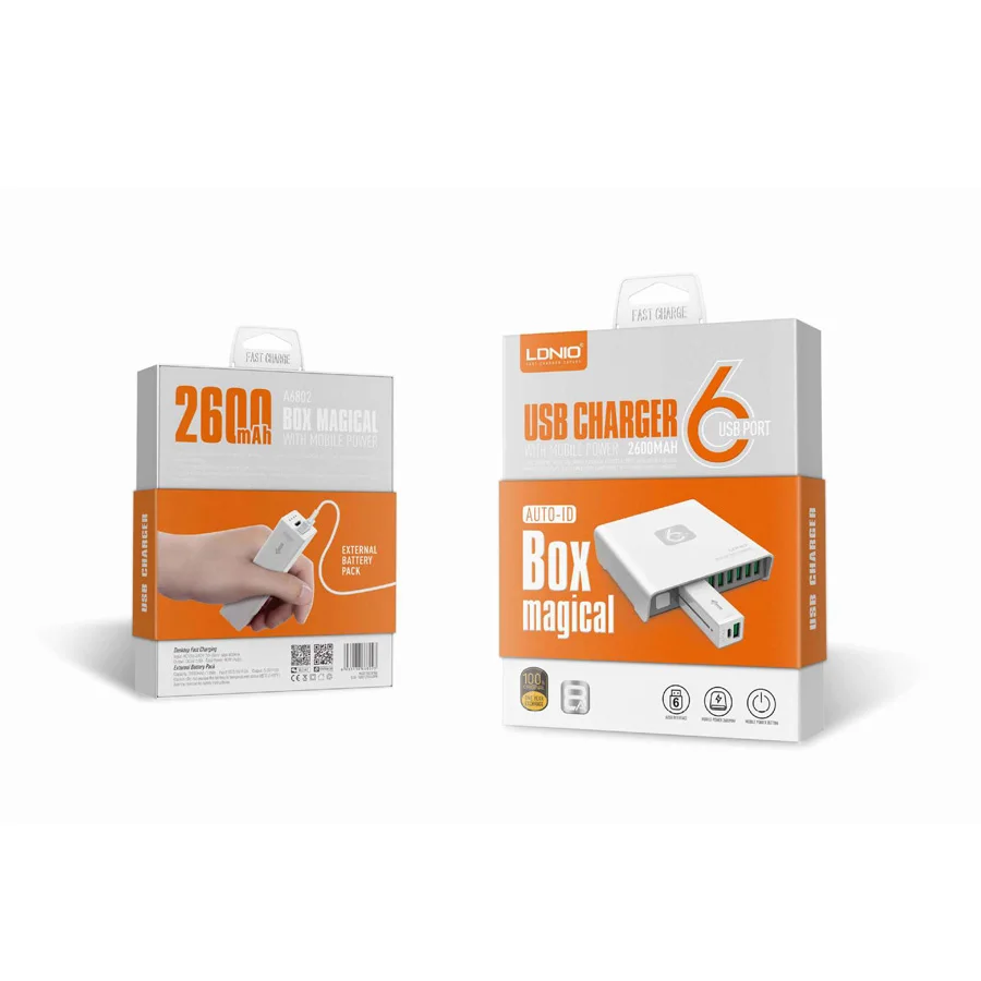 6 + 1 USB быстрая зарядка QC PD 3 0 40 Вт Быстрая портативное зарядное устройство 2600 мАч