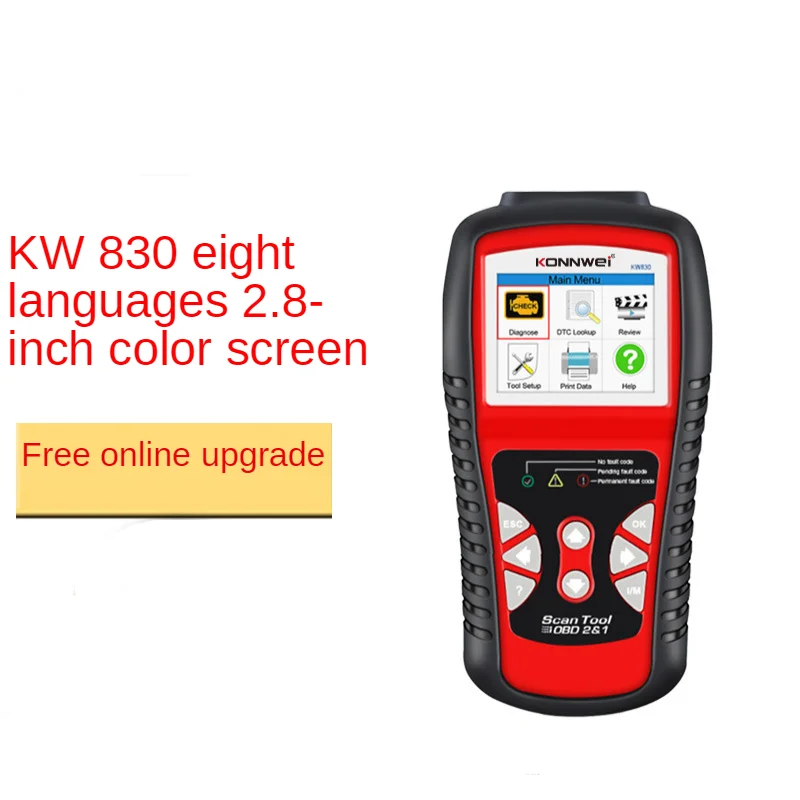 Автомобильный диагностический сканер KONNWEI KW830 OBD2, сканер может обнаруживать аккумулятор AL519NT301