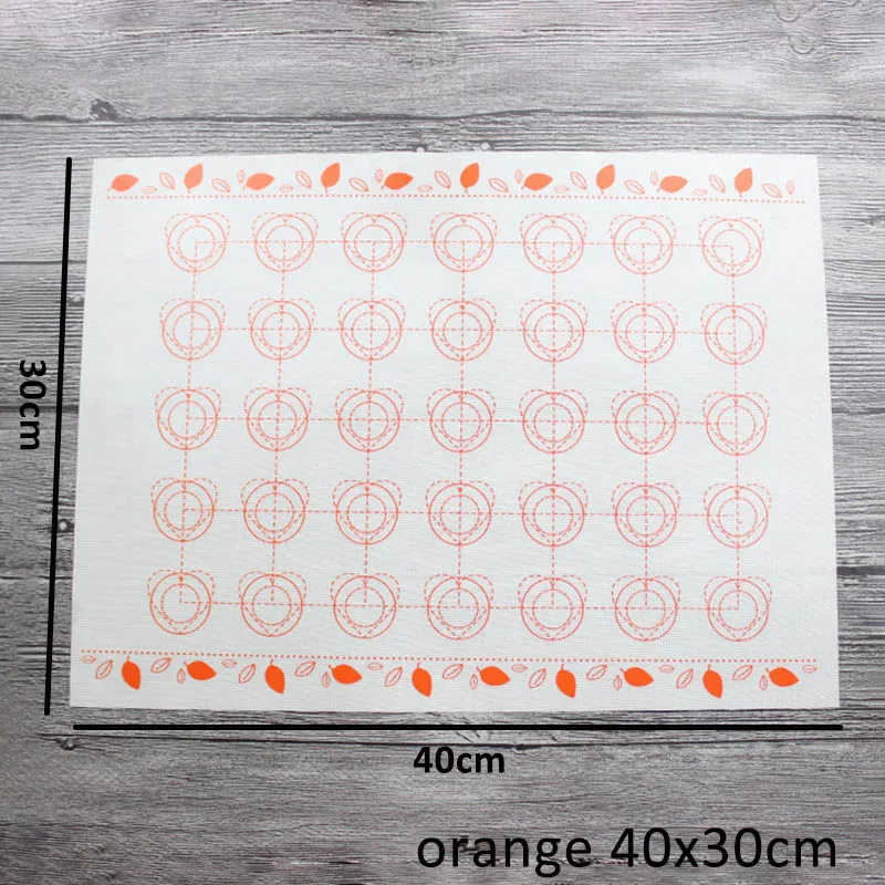 orange 40x30cm Силиконовые тесто выпечка торта лист коврик для выпечки инструменты для приготовления тортов скользящий коврик для выпечки с антипригарным покрытием для выпечки духовка, макароны инструмент - Цвет: orange 40x30cm