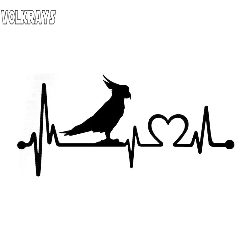 

Volkrays, зеркальный попугай, какаду, птица, сердцебиение, спасательные аксессуары, отражающая ПВХ наклейка, черный/белый, 8 см * 19 см