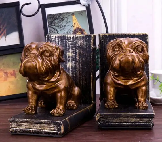 

Vintage dog book block Chinese village bookstand creative study bookcase office furniture soft decoration