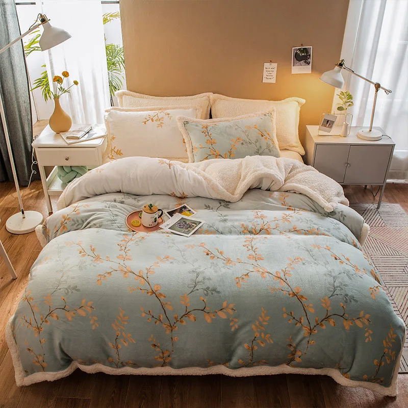 Роскошный комплект постельного белья из овечьей шерсти пододеяльник зимние