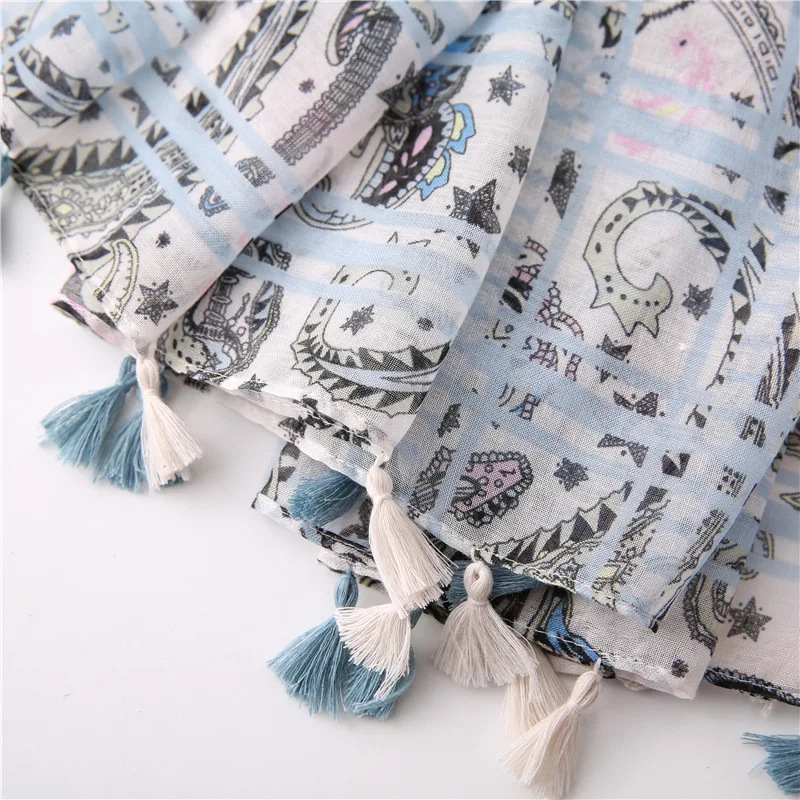 

Soft Large Hijab Women Paisley Boho Scarf Spring New Think Wrap Travel Scarf [6684]