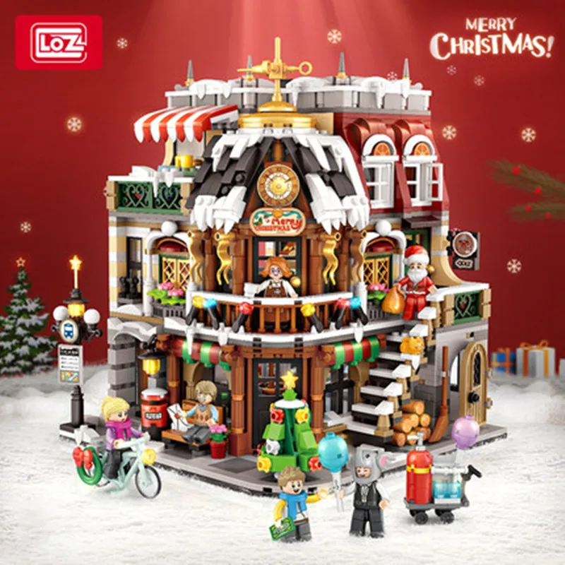 

Loz 1054 Architecture Merry Christmas House Tree Deer 3d Mini Blocks Bricks Building Toy For Children