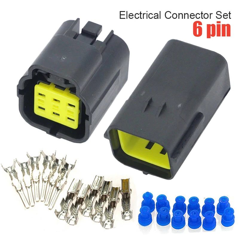 1 Набор 6 Pin водонепроницаемый Электрический разъем герметичный 8 мм AWG терминал