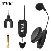 eyk uhf wireless instrument microphone suction cup condenser gooseneck mic voice recording live show for guitar violin bas