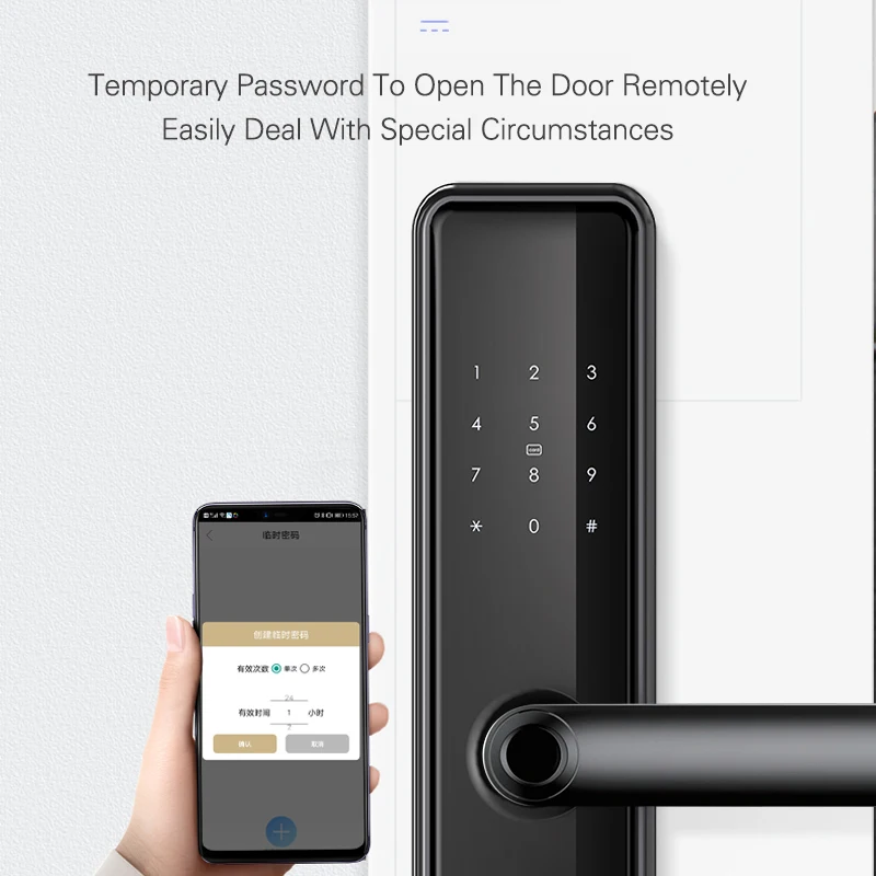 

Fingerprint Smart APP Door Lock Automatic Home Remote Anti-Theft Electronic RFID Reader Digital Password Lock