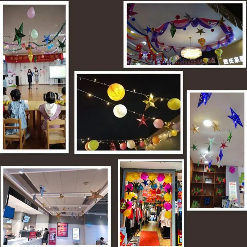 Лазерная бумажная Трехмерная пятиконечная звезда подвеска праздничное