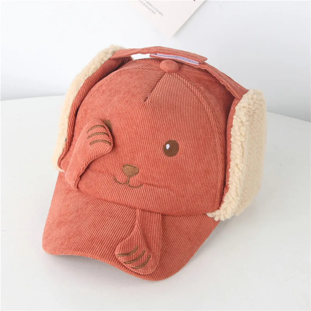 Симпатичная модная детская бейсбольная кепка бархатная защита для ушей теплая