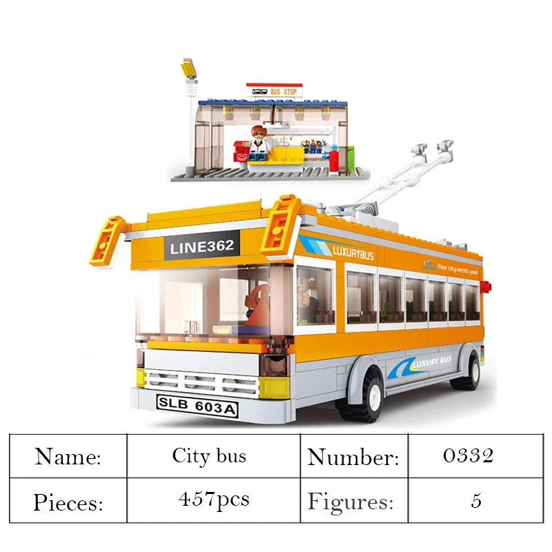 New hot sale City Town Bus Station Star Tour School doouble london Building Blocks Car bus Model Toys for Children blocks | Игрушки и