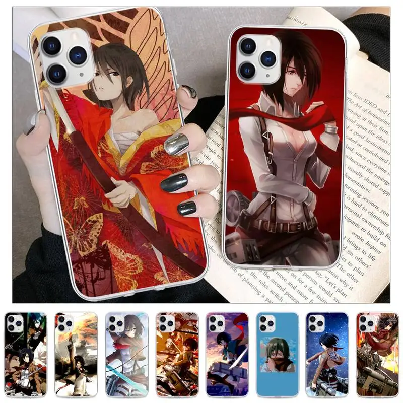 Чехол для телефона с изображением атаки на Титанов Mikasa Ackerman IPhone 12 11 Pro Max Xs X Xr 7 8 6 6s