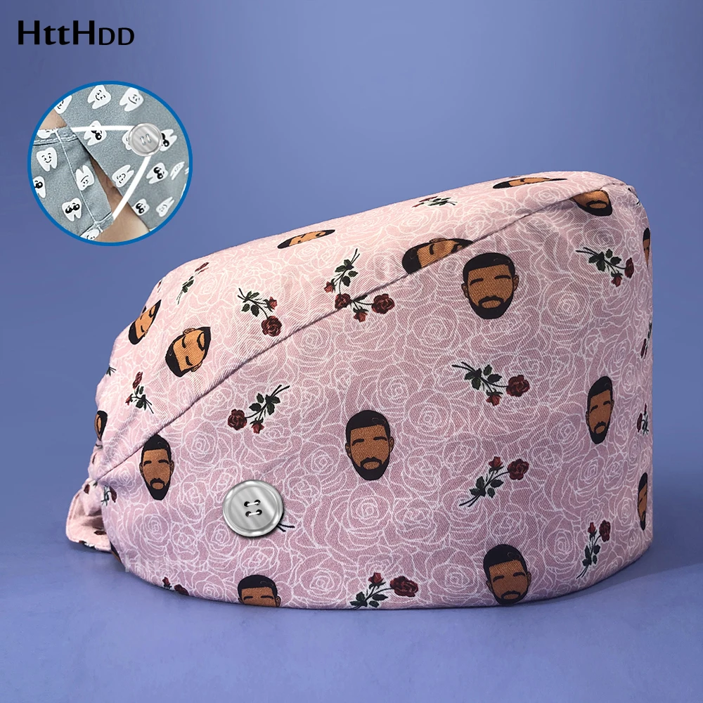 

Tieback Straps Sweatband Hat Adjustable Laboratory Work hat Beauty Salon Scrubs Caps Pet Shop Scrubs Nursing Caps Print Dome Cap