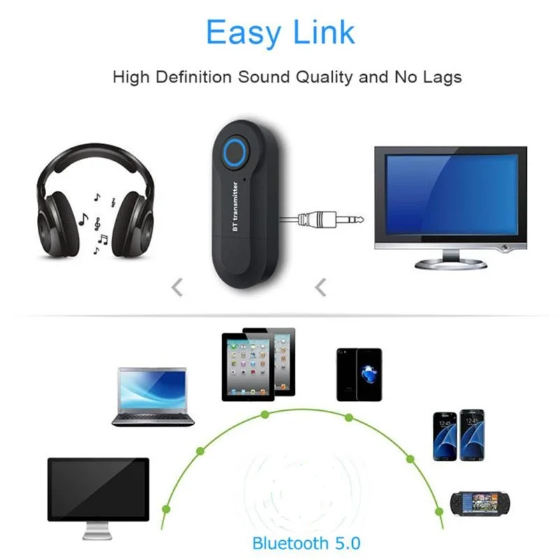 Беспроводной передатчик Bluetooth 5 0 разъем 3 мм музыкальный аудио AUX Hi-Fi стерео