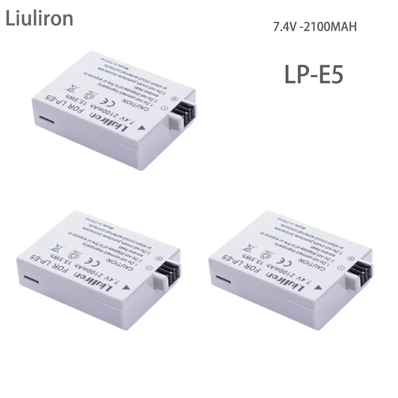 2100 мАч LP-E5 LPE5 LP E5 камера Литий-ионный аккумулятор для Canon EOS Rebel XS, Rebel T1i, Rebel XSi, 1000D, 500D, 450D, Kiss X3, X2, F