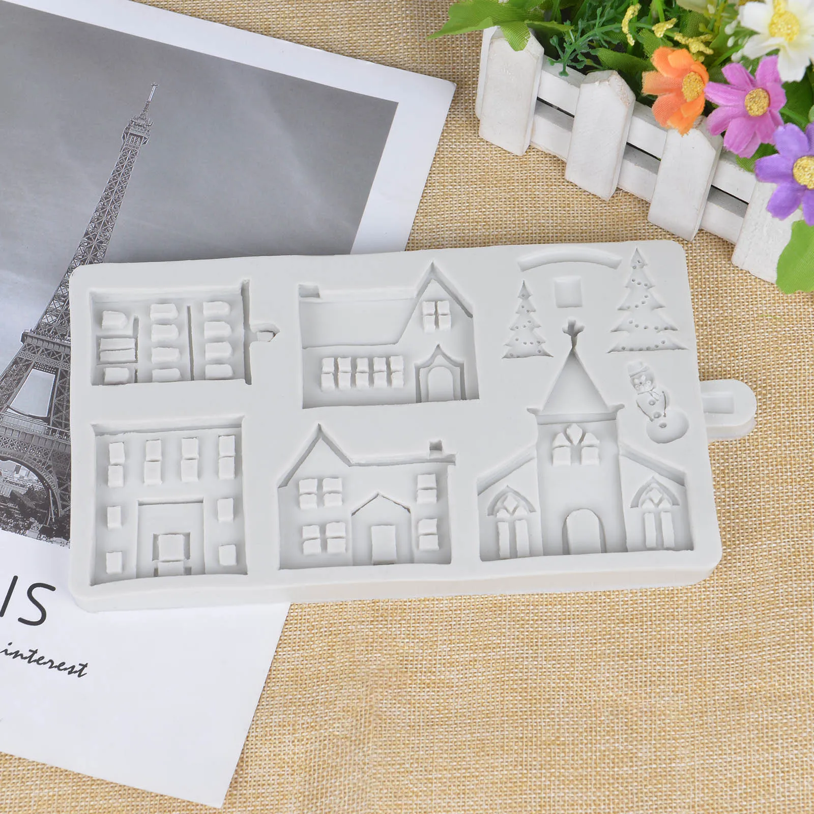 DIY силиконовая форма для выпечки рождественского дома шоколадного торта печенья