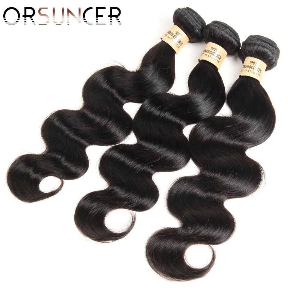 

Волосы ORSUNCER, волнистые человеческие волосы, пучки перуанских человеческих волос, волосы не Реми, 3/4 штук, быстрая бесплатная доставка