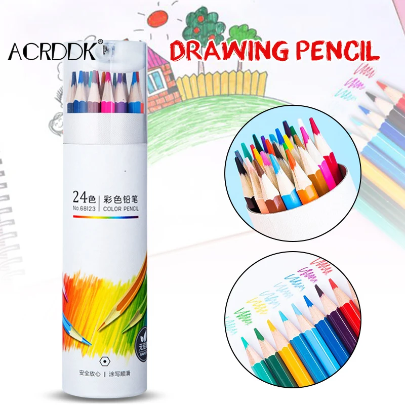 

12 шт., набор деревянных цветных карандашей для рисования скетчей