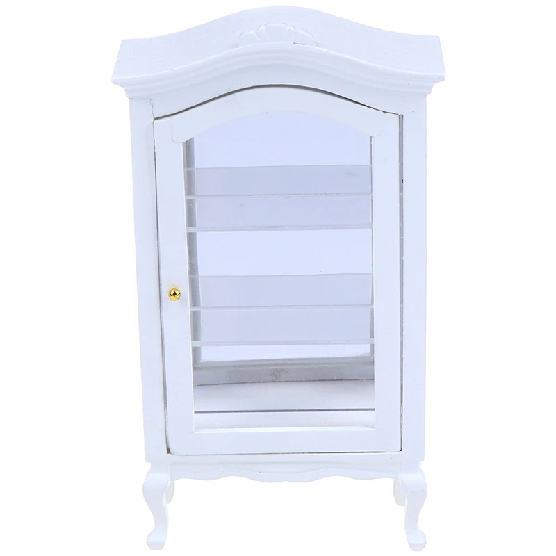 

New 1/12 White Dollhouse Miniature Furniture Kitchen Dining Cabinet Cupboard Showcase Display Shelf