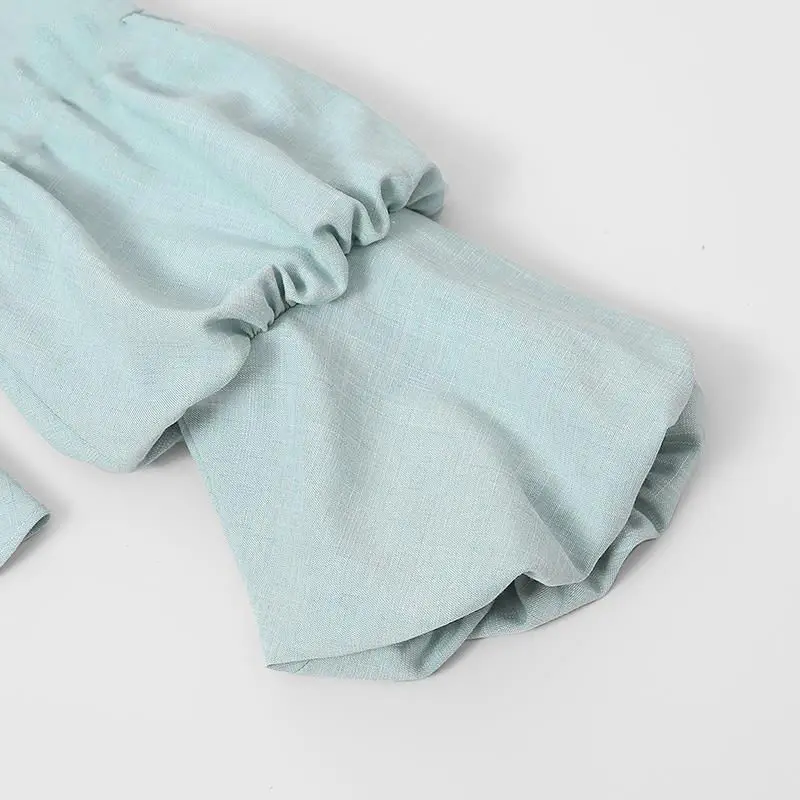 

New suit suit with ruffled lace-up top, high-waisted cropped trousers, fashionable suit