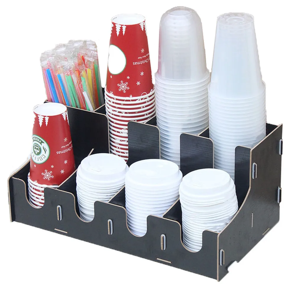 Деревянные разноотделения для кофейных напитков бумажных стаканчиков крышек и