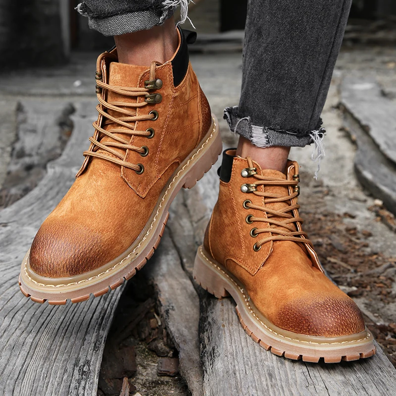 Мужские ботинки со шнуровкой уличная водонепроницаемая обувь для гор