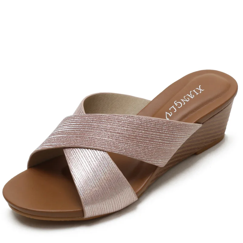 

2021 Sandals Women 5cm Heels Wedges Sandals For Women Sandals Summer Shoes Chaussures Femme Sandals Plus Size 36-42