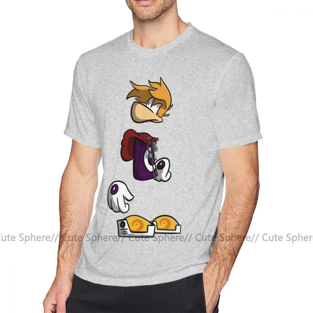Футболка Rayman, футболка Rayman, футболка с принтом, 100 хлопок, футболка, 6xl, модная, забавная, с коротким рукавом, Мужская футболка - Цвет: Gray