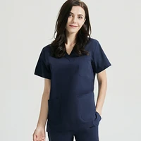 womens surgical gown cotton summer washcloth short sleeve thin section split suit v neck nurse doctor uniform tops